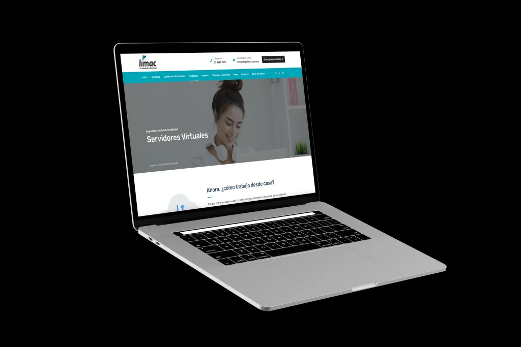 Una laptop despliega un entorno web moderno, asociado a la eficiencia de Los mejores sistemas en la nube Una computadora portátil muestra una plataforma digital que transmite la accesibilidad de Los mejores sistemas en la nube.