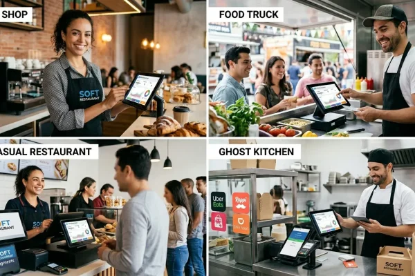 Un sistema adaptable para restaurantes, cafeterías, bares y más Ejemplos de negocios como cafeterías, food trucks y restaurantes que usan software en la nube