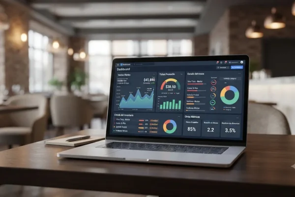 Sistema de administración para restaurantes Dashboard con reportes de ventas e inventario para restaurantes.