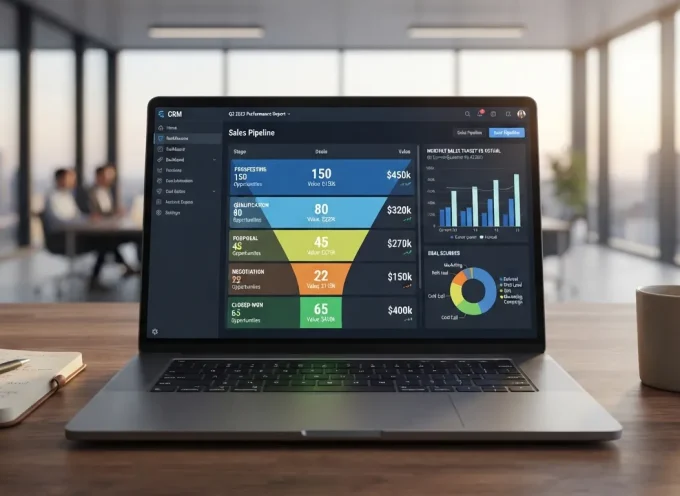 Representación visual del pipeline de ventas en un CRM.